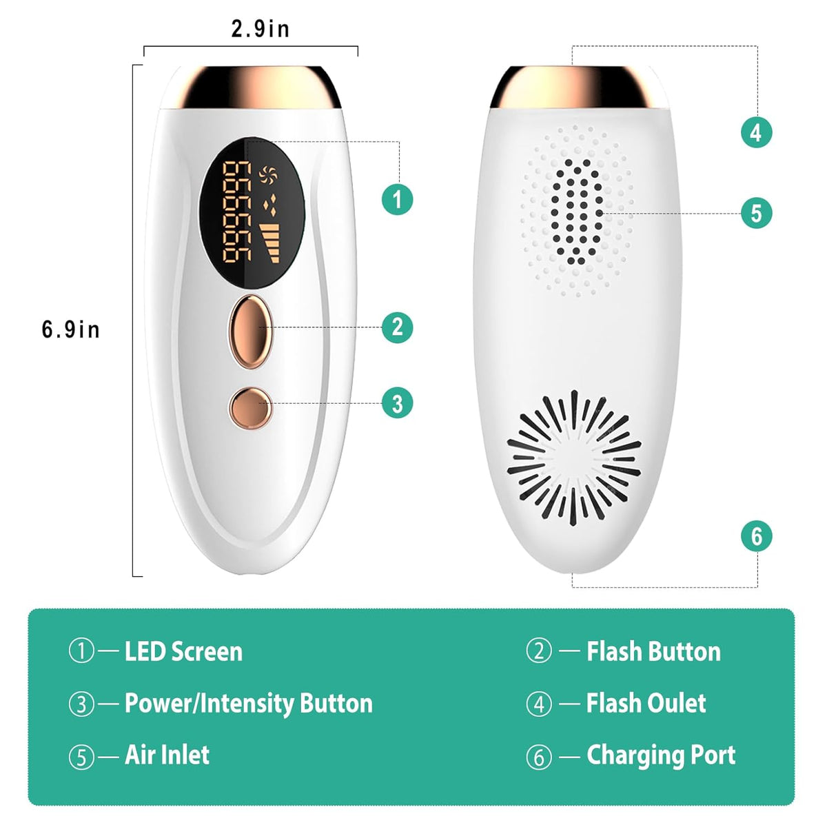 At-Home IPL Laser Hair Removal Device for Women and Men Permanent Hair Removal 999,999 Flashes Painless Hair Remover on Armpits Back Legs Arms Face Bikini Line